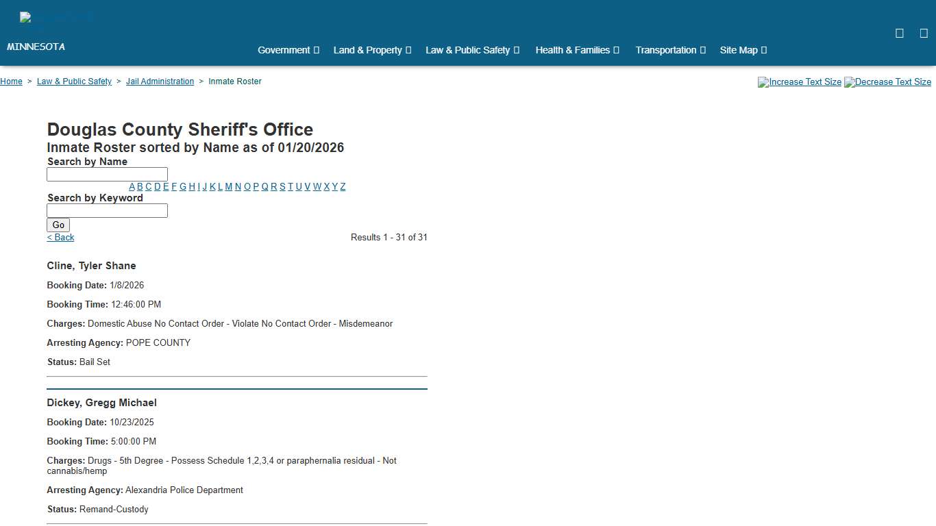 Douglas County | Inmate Roster