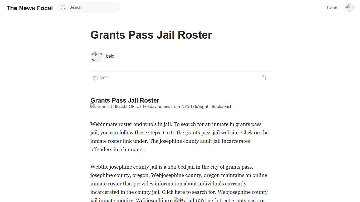 Grants Pass Jail Roster